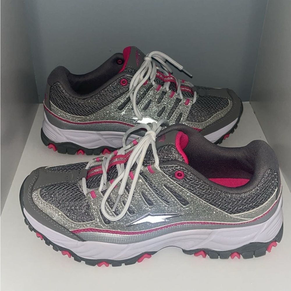 Avia Elevate Retro Shoes Women's 8 Sparkle
Glitter Silver White Pink Sneakers